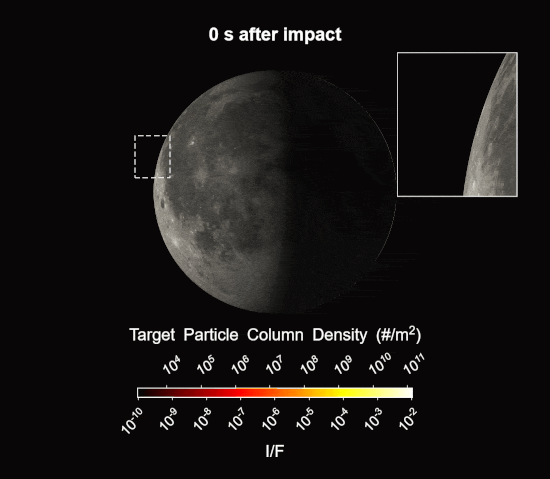 Simulação do impacto do Falcon 9 na Lua
