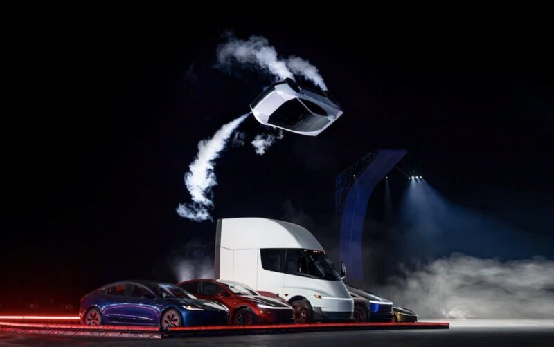 Tesla Roadster voador
